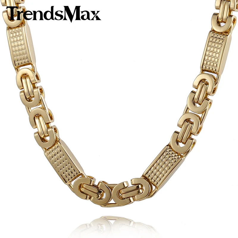 Trendsmax колье из нержавеющей стали золотистого цвета с плоскими звеньями Любая