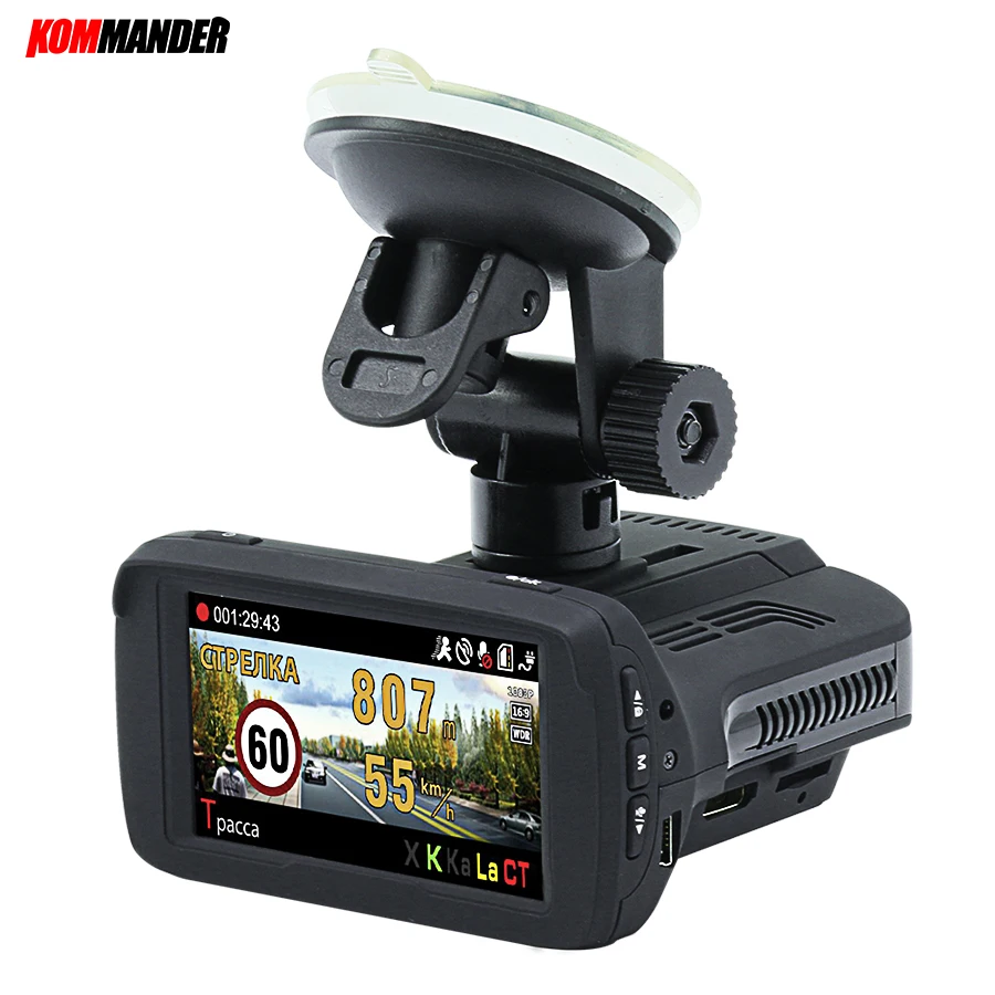 Kommander Ambarella A7LA50 Car font b Camera b font Car Dvr Radar Detector built in GPS