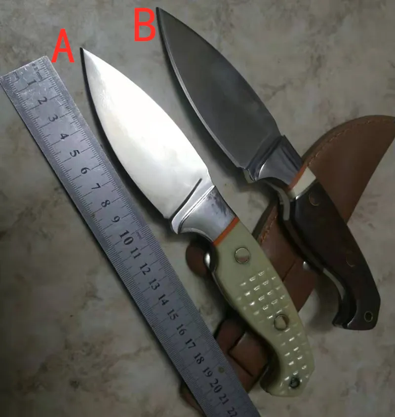

FB38BK fixed 400C blade Red snake wood/resin board handle tactical hunting knife outdoor camping knives tools & Leather sheath