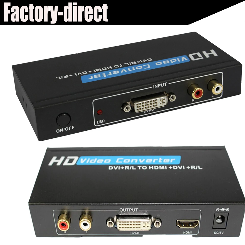 DVI to HDMI audio converter L/R stereo+DVI to HDMI+DVI+L/R stereo audio converter splitter(HDMI