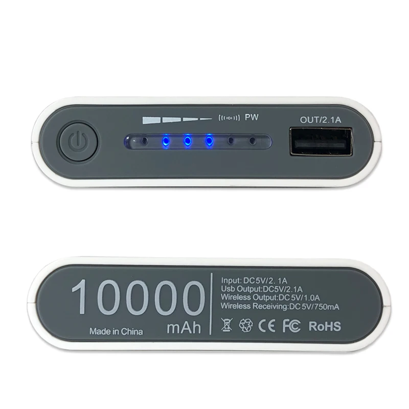 Универсальный Ци Беспроводной Зарядное устройство Мощность Bank 10000 мАч Quick Charge для
