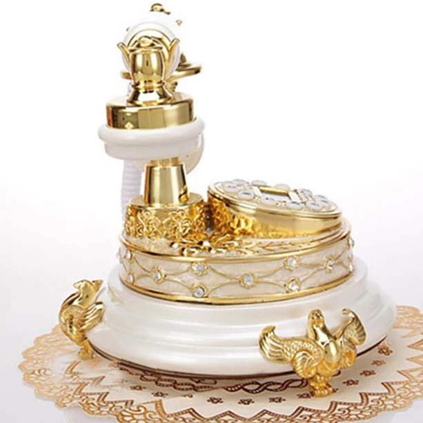  European Antique landine Telephone Classical white vintage phone telefon telefone fixo made of resi
