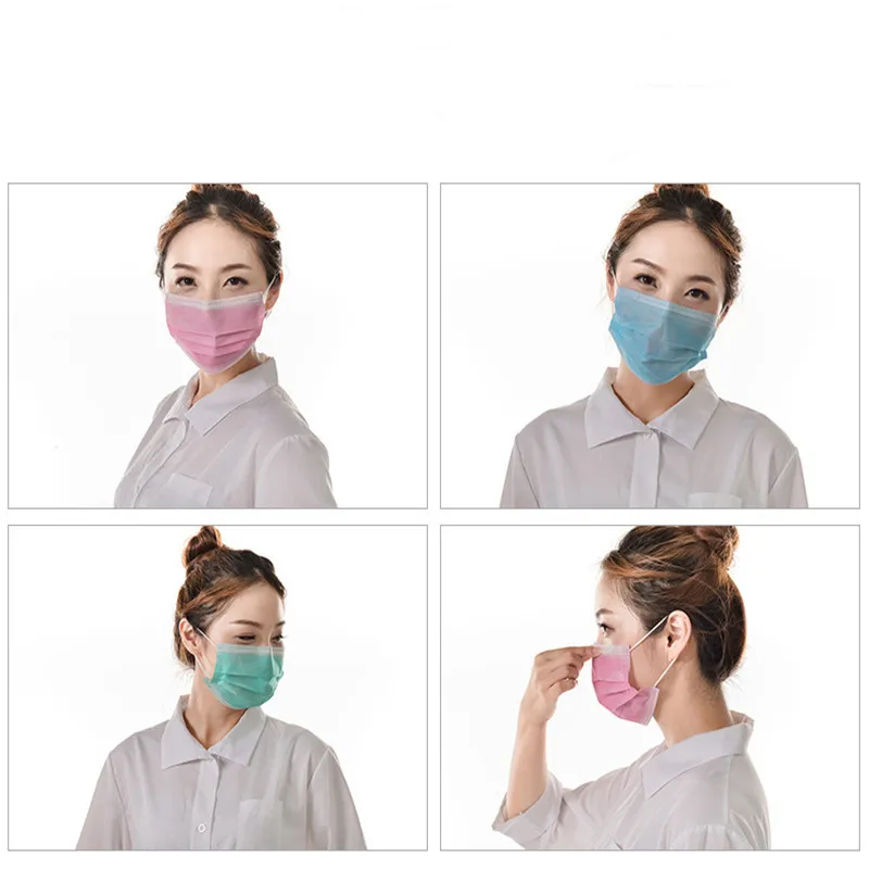 20PCS Pack Colored Anti dust Windproof Mask Disposable Mouth Nose Face Care Eyelash Extension Non woven 2