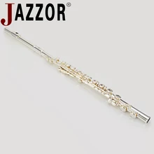 JAZZOR flûte JBFL-6248S C plat 16 trou fermé blanc-cuivre argent plaqué flûte instrument à vent