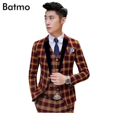 2017 neue ankunft hohe qualität dünne plaid marineblau anzüge männer, casual anzüge männer, terno, hochzeit adresse männer, größe S, M, L, XL, XXL