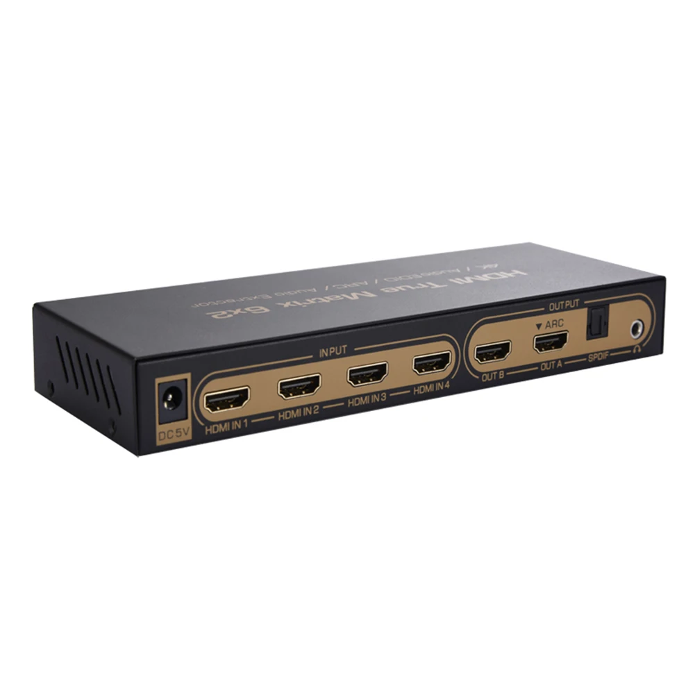 Матричный Коммутатор HDMI 6X2 с оптическим аудиовыходом L/R поддержка Ultra HD 4K x 2K 3D 1080P