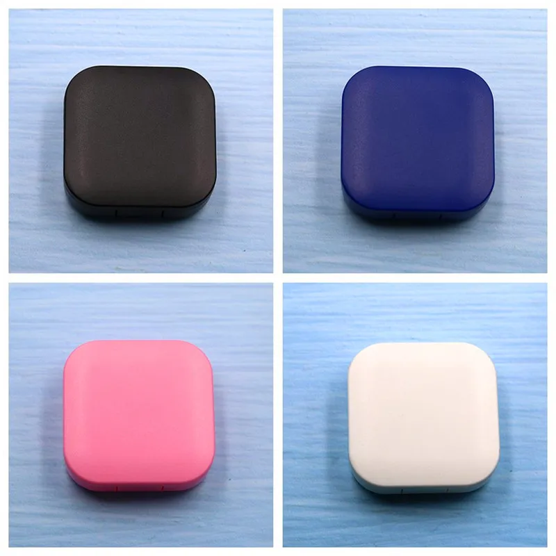 

2019 colored Contact Lens Case With Mirror women Colored Contact Lenses box eyes contact lens container Lovely Travel kit box