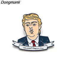 P3659 Dongmanli Трамп эмалированные Броши мультфильм творческий металлические броши деним шляпа рюкзак с нашивками мешочек для украшений