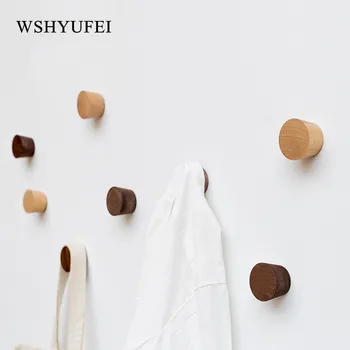 

Strong adhesive hook Hooks Housekeeper Hangers Hanger Suckers Housekeeper on the wall Seamless stickers Solid wood Key hook