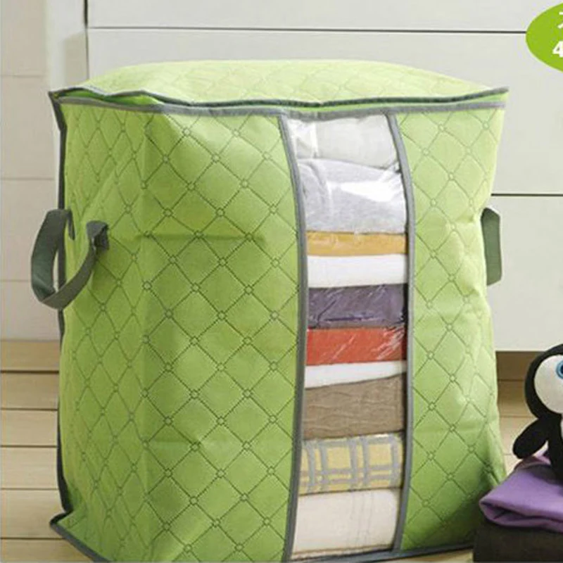

Portable Clothes Storage Bag non woven Wardrobe Closet Organizer Garment Bag Storage for Quilt Blanket Bedding Clothing Bag