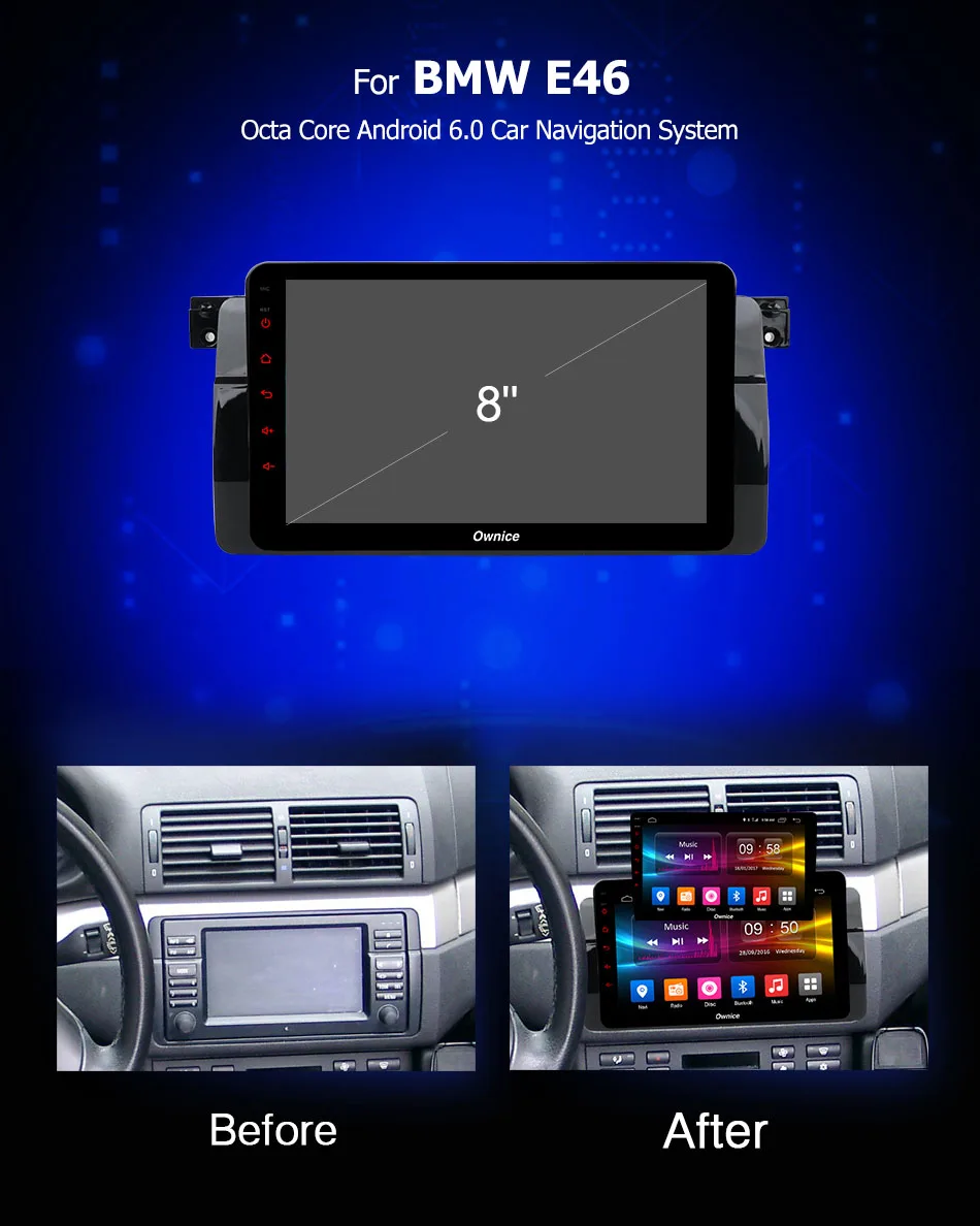 Sale 1 Din 8" IPS Octa Core Android 9.0 Car DVD For BMW 3 Series E46 M3 GPS Navigation Radio 4GB RAM+32GB ROM DSP CarPlay ADAS CAM 2