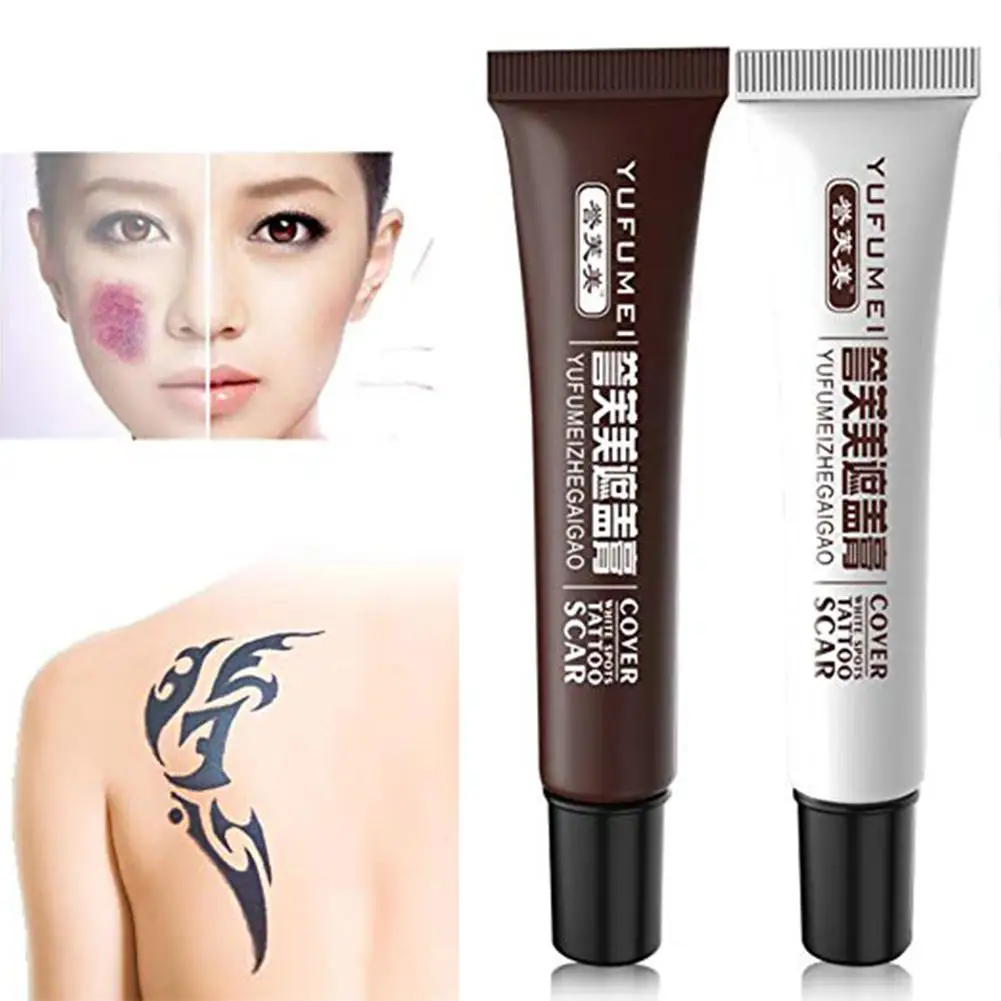 

2 Pcs Concealer Cream Tattoo Cover Up Concealer Set Professional Waterproof Total Coverage Birthmarks Spot Scar Concealer Kit