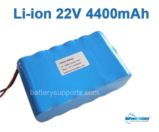 SuPower 21.6V 22V 22.2V 25.2V 4400mAh Lithium Li-ion Rechargeable Battery Pack Max 4A with built-in protection circuit board PCM |