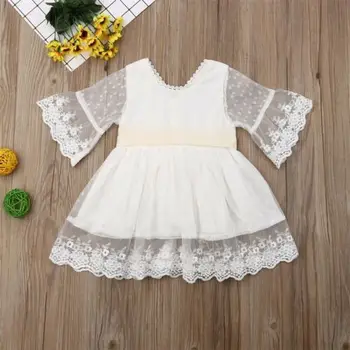 

PUDCOCO Flower Girl Lace Dress Toddler Kid Baby Girl Pageant Party Wedding Dreses Support wholesale