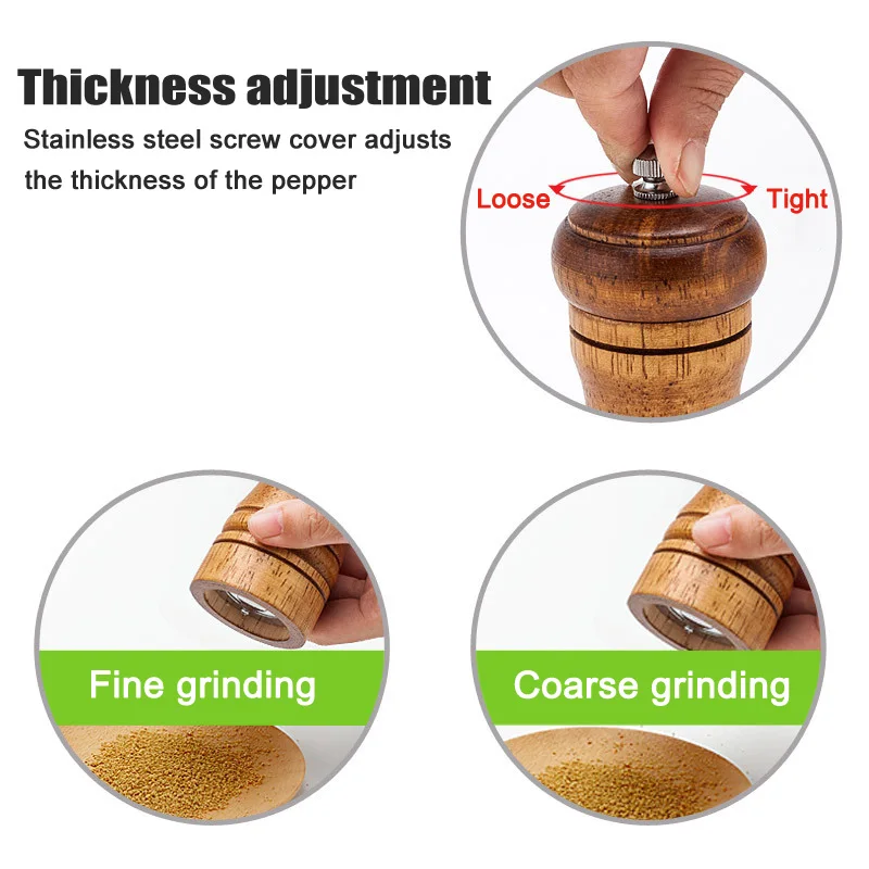 1 шт. соль перец мельница керамическая мельница деревянный руководство Регулируемый прочный кухня инструменты HG99