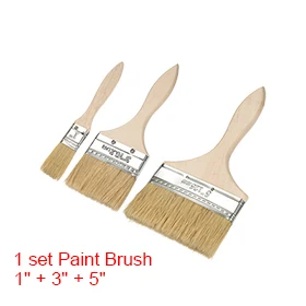 

UXCELL New Arrival 1PCS 3style Reusable 1"+3"+5" Boar Bristle Paint,Varnish,Gesso,Stains Woolen Brushes,Home DIY Paint Tools