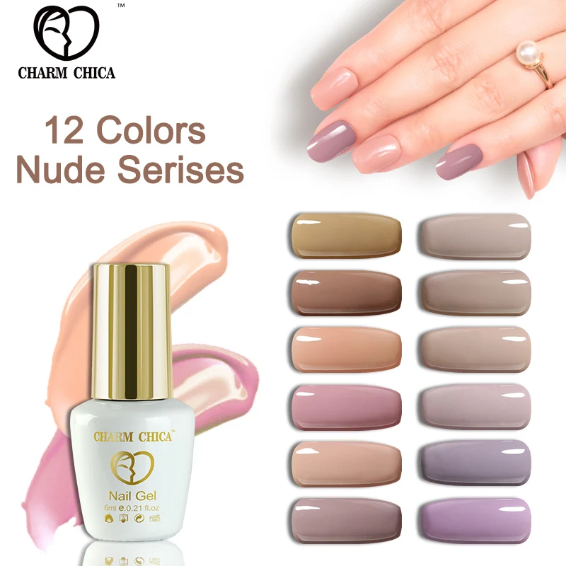 Charm Chica 6ml Gel Nail Polish UV Pink Nude Color Vernis 