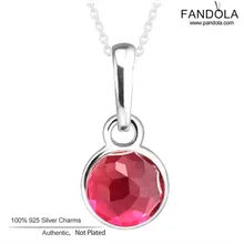 Fandola натуральная 925 стерлингового серебра июля капли кристалл камень Бусины Подходят Браслеты DIY ювелирных изделий