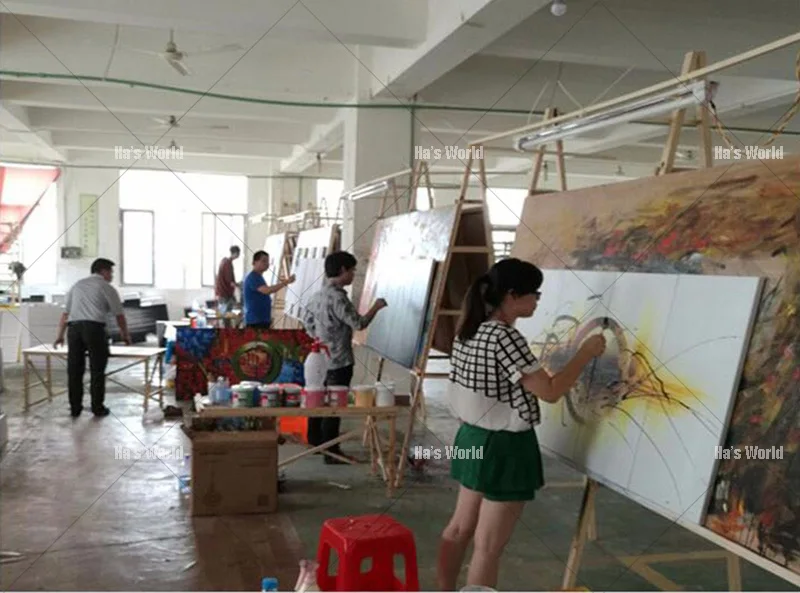 pintura a óleo da lona 3D ouro