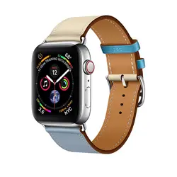 OSRUI пояса из натуральной кожи ремешок для Apple watch группа 4 44 мм 42 iwatch Группа 3 2 1 correa 42 38 один тур запястье браслет ремень