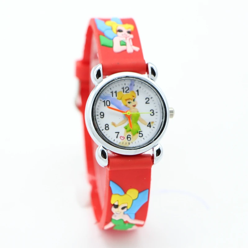 Princess Tinkerbell cartoon 3D children watches students kids wristwatch watches Free Shipping 1pcs