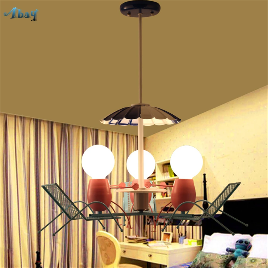 Creative Cute Beach Chair Pendant Lights for Living Room Children Bedroom Study Modern Design Lamp Kids Room Light Fixture E27 Creative Cute Beach Chair Pendant Lights for Living Room Children Bedroom Study Modern Design Lamp Kids Room Light Fixture E27