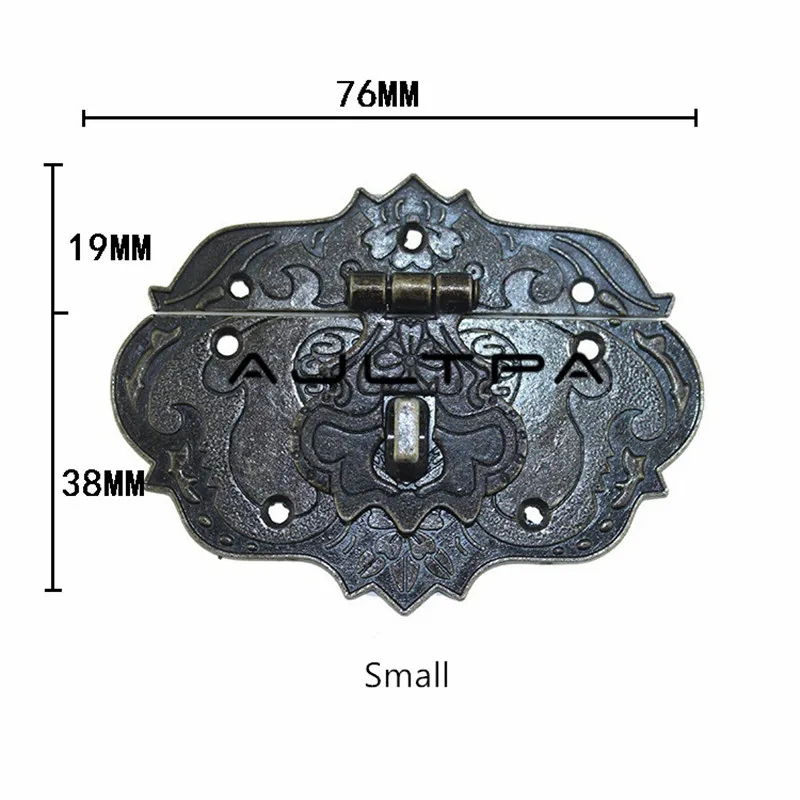 300 шт Ретро коробка ювелирных изделий Hasp мини защелка запор с щеколдой бронзовые ювелирные изделия грудь деревянная коробка застежка замок аппаратные инструменты H4525