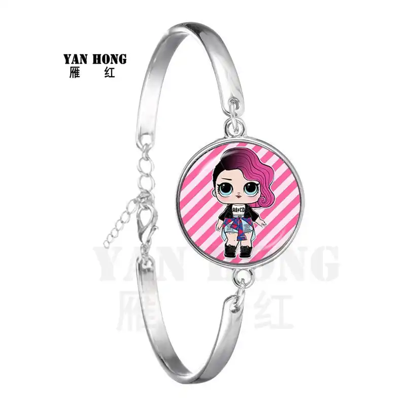 Милое блестящее платье принцессы с рисунком куклы, стеклянный браслет, можно выбрать различные стили через сообщение/Примечания