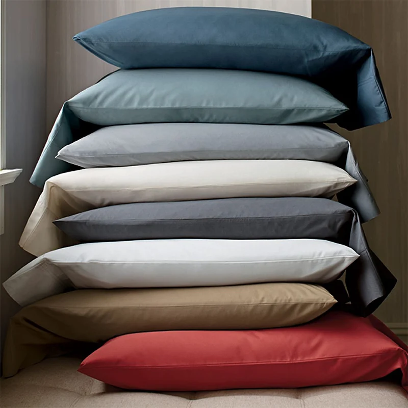 RZCortinas Solid Satin Pillowcase Cotton Pillowcases Decorative Bed