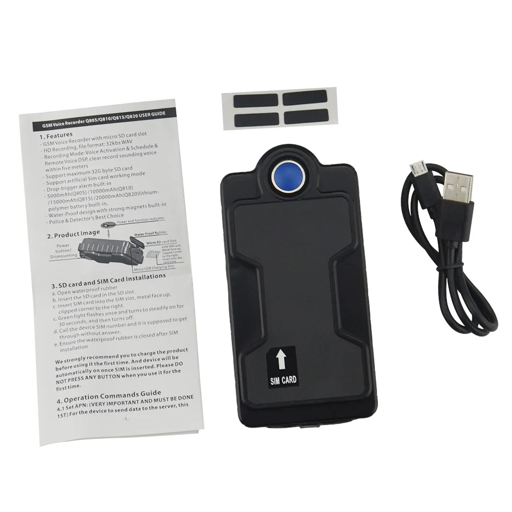 Q805 5000mAh GSM голосовой аудиорегистратор на большие расстояния ошибки с магнитом
