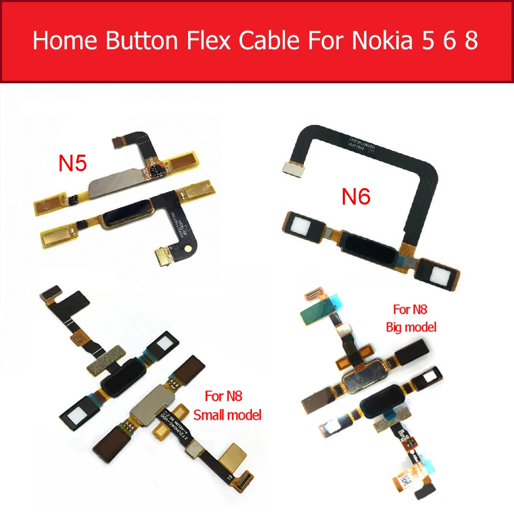 

Home Button FingerPrint Flex Cable For Nokia 5 6 8 Menu Return key Touch ID Sensor Flex Cable Ribbon Replacement Parts