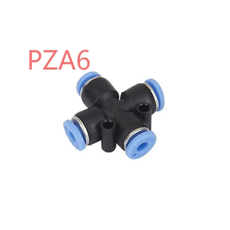 10Pcs PZA6 6mm PZA Union Cross Pneumatic Parts Push in Fittingsin