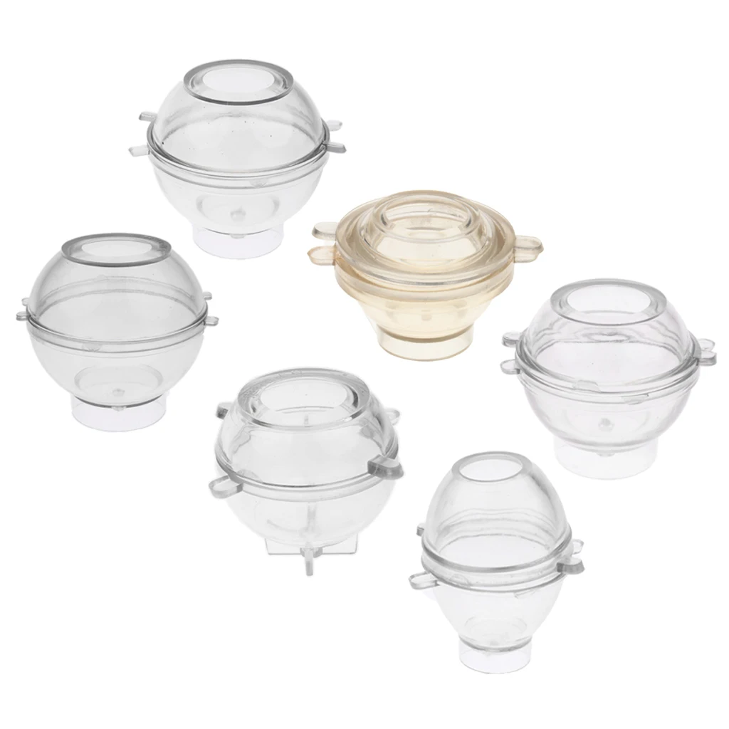 6pcs DIY Sphere Round Mold For Candle Wax Homemade Soap DIY Plastic Mold -6 Different Size Ice Ball Molds
