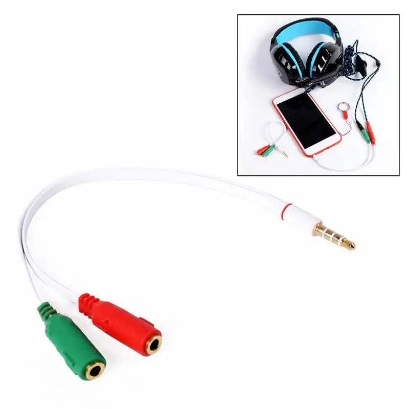 

Free Shipping 1 PC computer headset headphones to Smartphone adapter dual 3.5mm female to 3.5mm smartphone male adapter