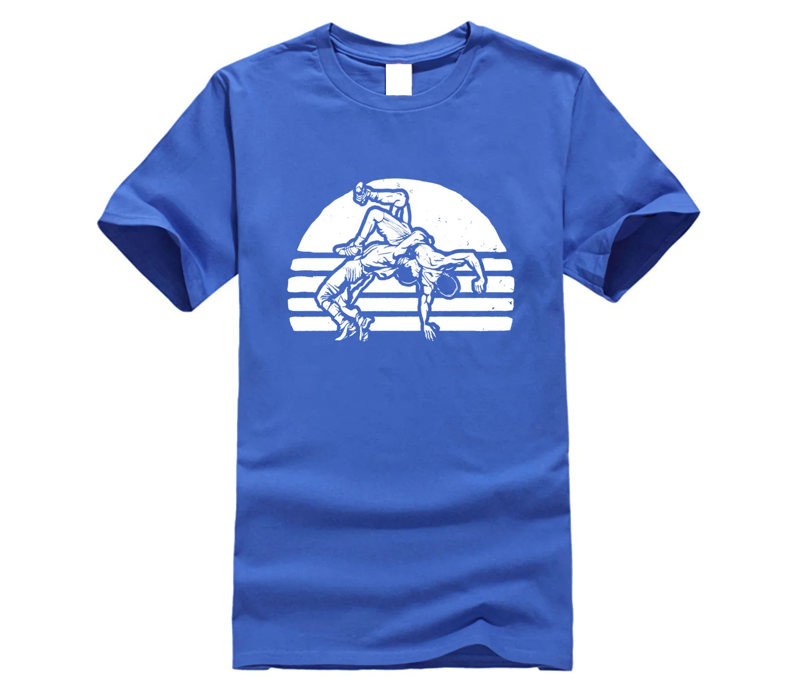 تصميم الأزياء شحن مجاني خمر المصارعة الجرافيك تي شيرت-اثنين المصارعون والشمس طباعة جولة الرقبة رجل تصميم الأزياء شحن مجاني خمر المصارعة الجرافيك تي شيرت-اثنين المصارعون والشمس طباعة جولة الرقبة رجل