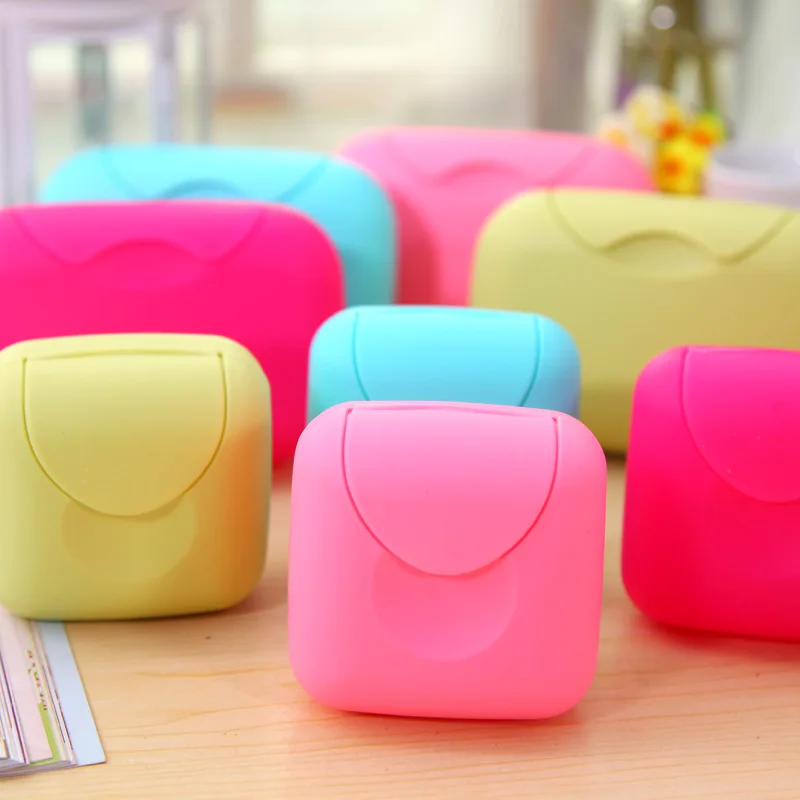 

Creative Fashion Candy Color Soap Box Travel Portable Soap Box Sealing Lid Mini Soap Box With Cover Bathroom Dish Plate Case