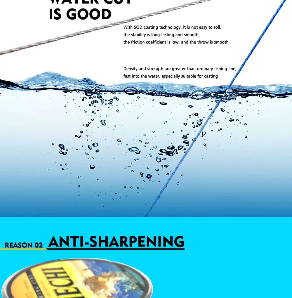 Linhas de Pesca Linha de Pesca 300 m pe Vertente 4 Tece Siechi Trançada Multifilamento Trançada Corda Grande Angular Tecnologia 18 80lb 6 Linhas de pesca