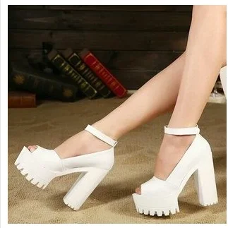 

Hot Sale!! Thick Heel Platform Sandals Button Platform Ultra High Heels Open Toe Platform Shoe Women's Shoes