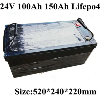 

24v 100AH 150ah LiFePO4 Battery Pack 25.6v Solar energy UPS boat motor solar RV EV 2500w interver not lead acid + 10A charger