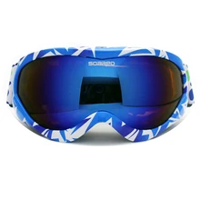 Детские сноуборд очки От 8 до 15 лет, двухслойные противотуманные UV400 подростковые лыжные очки большие сферические гибкие для мальчиков и девочек