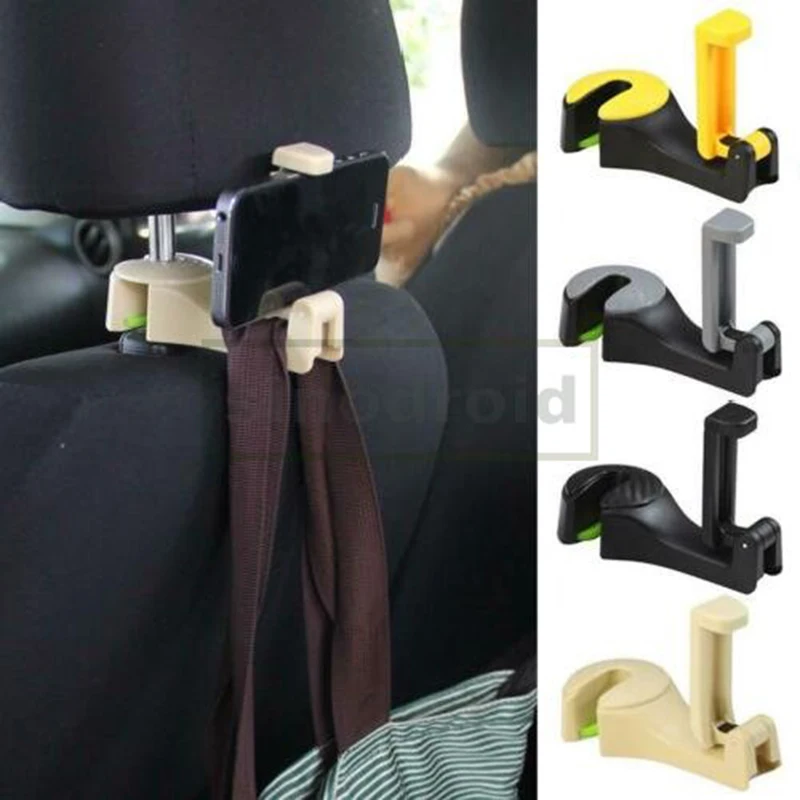 

Car Multi-function Mobile Phone Holder Hook Headrest Car Phone Bracket Phone Holder with Hook Organizer for Cell Phones