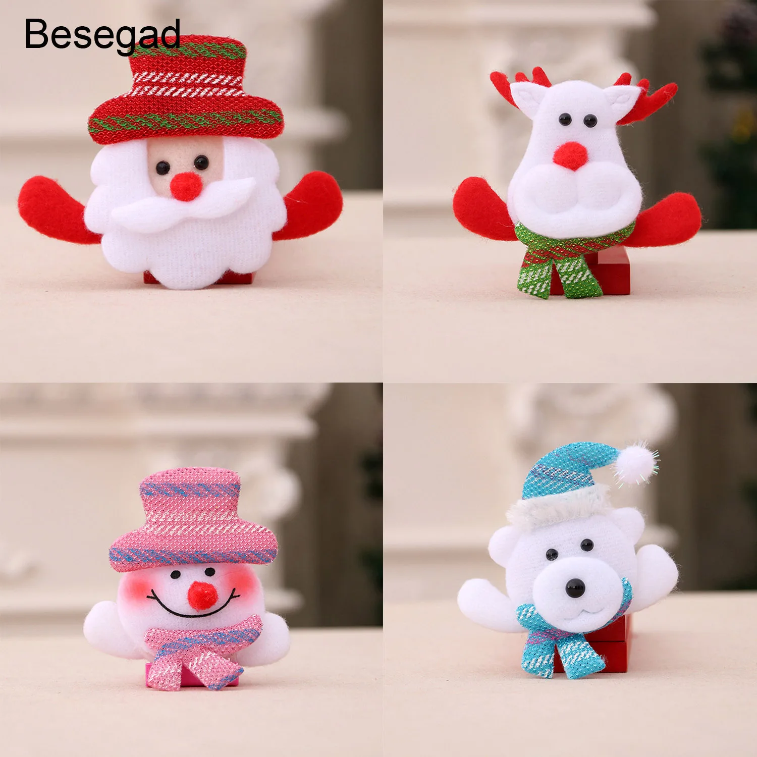 

Behogar 4pcs Assorted Style Christmas LED Flashing Light Brooch Badge Pin Breastpin Snowman Claus for Xmas Party Favor Gifts