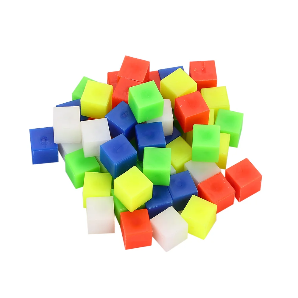 Кубический кирпич счетные кубики матч игрушечные лошадки 5 цветов счеты 50 шт. количество строительство образование DIY Красочные сборочный блок