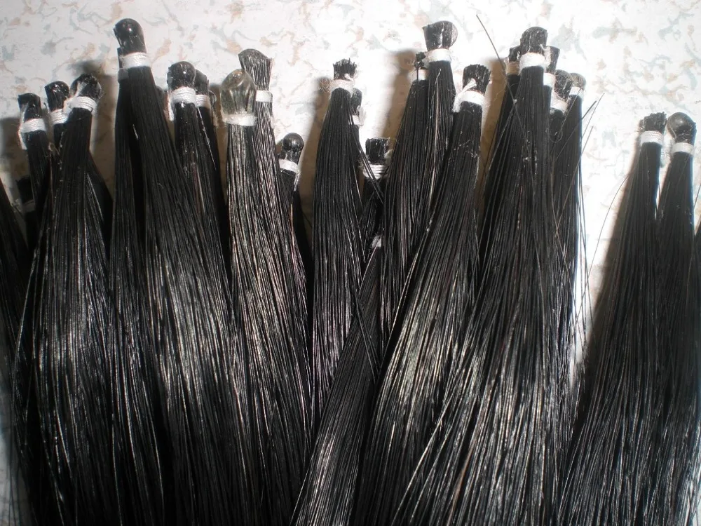 25 Hanks Black Mongolia font b horse b font hair 7 grams hank 82cm in length