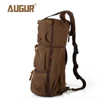 

AUGUR Retro Casual Large Capacity Canvas + eather Backpack Male Portable Bag Multifunction Travel Totes