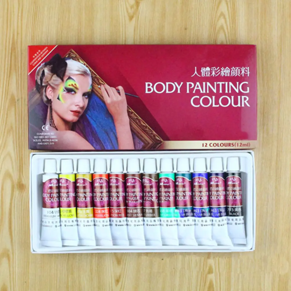 12 видов цветов безопасная Нетоксичная живопись для лица тела цвет пигмента