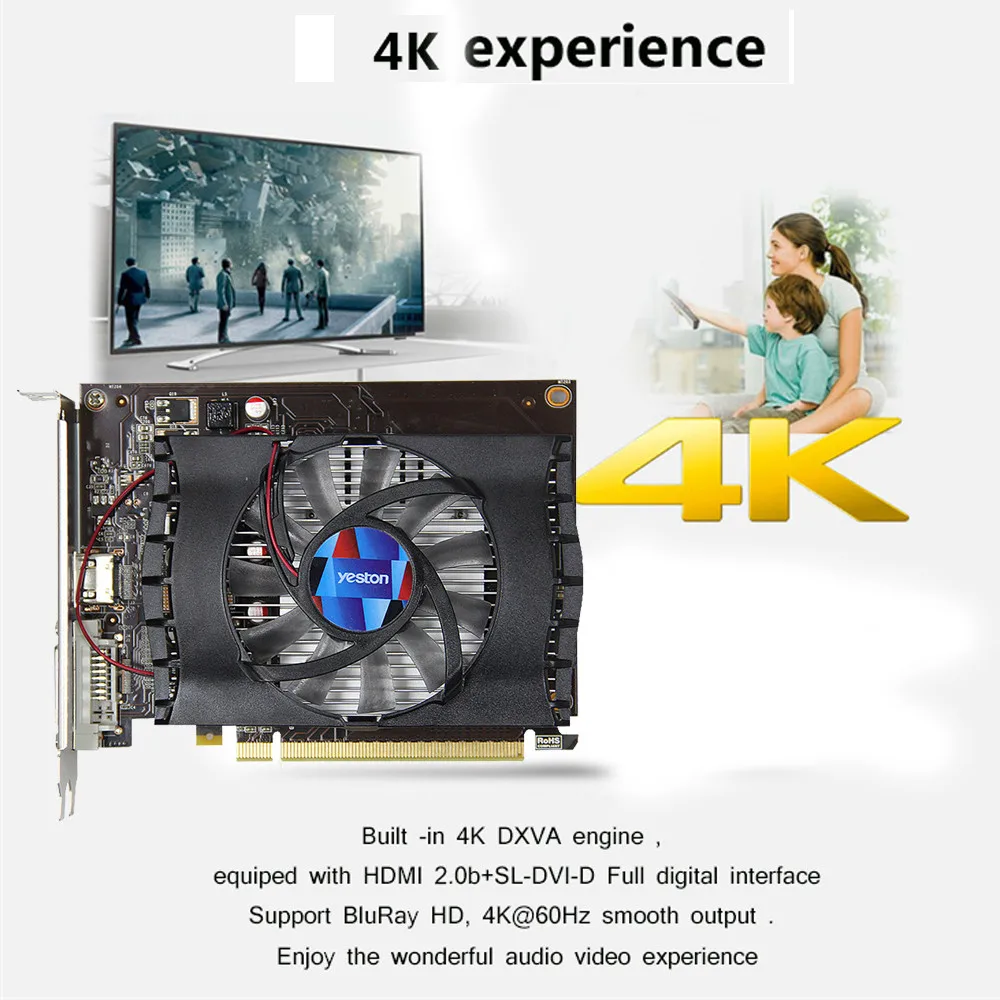 

GT1030 Geforce Fan GPU 2G GDDR5 64bit 4K Gaming Graphics Cards HDMI DVI 2019 Game Player Hot Sale