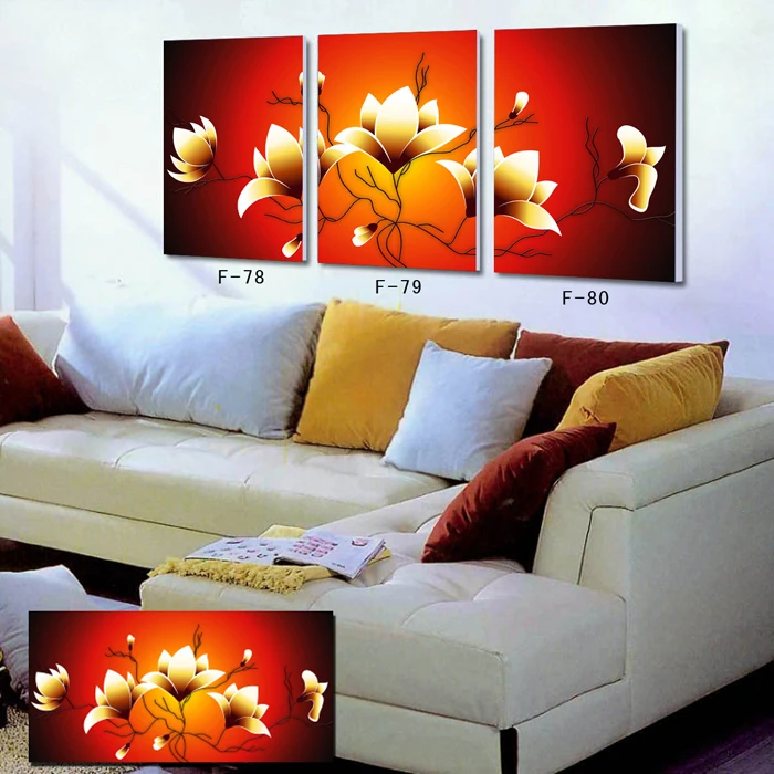 3 Piece Canvas Wall Art Prints for Home Decoration Picture Abstract Floral | Дом и сад