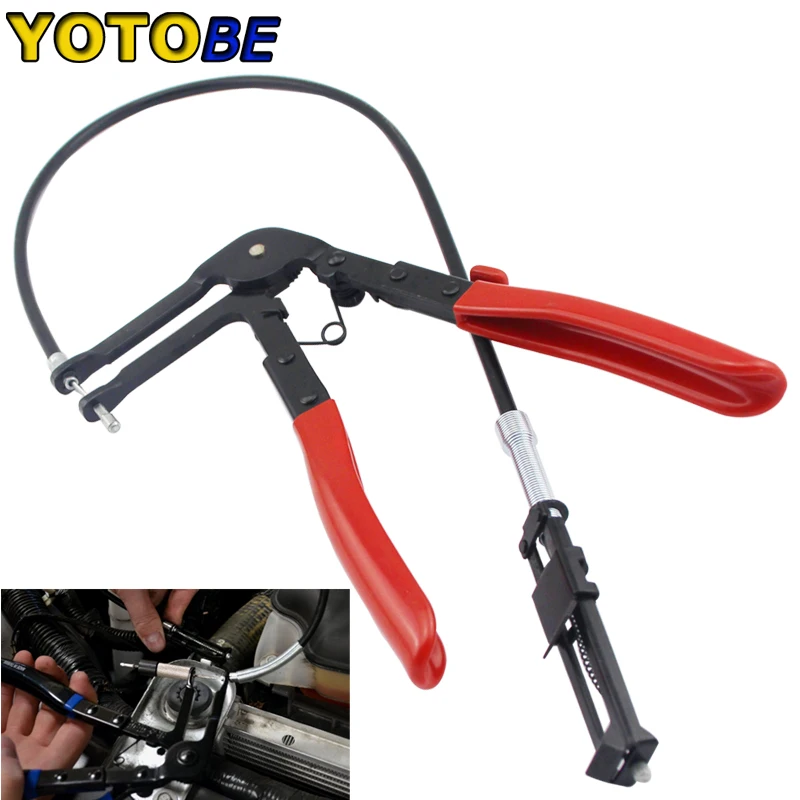 Auto Vehicle Repair Tools Cable Type Flexible Wire Long Reach Hose Clamp Pliers Tools portable car vehicle cv joint boot banding clamp crimper tool with cutter pliers car clamp pliers maintenance tools