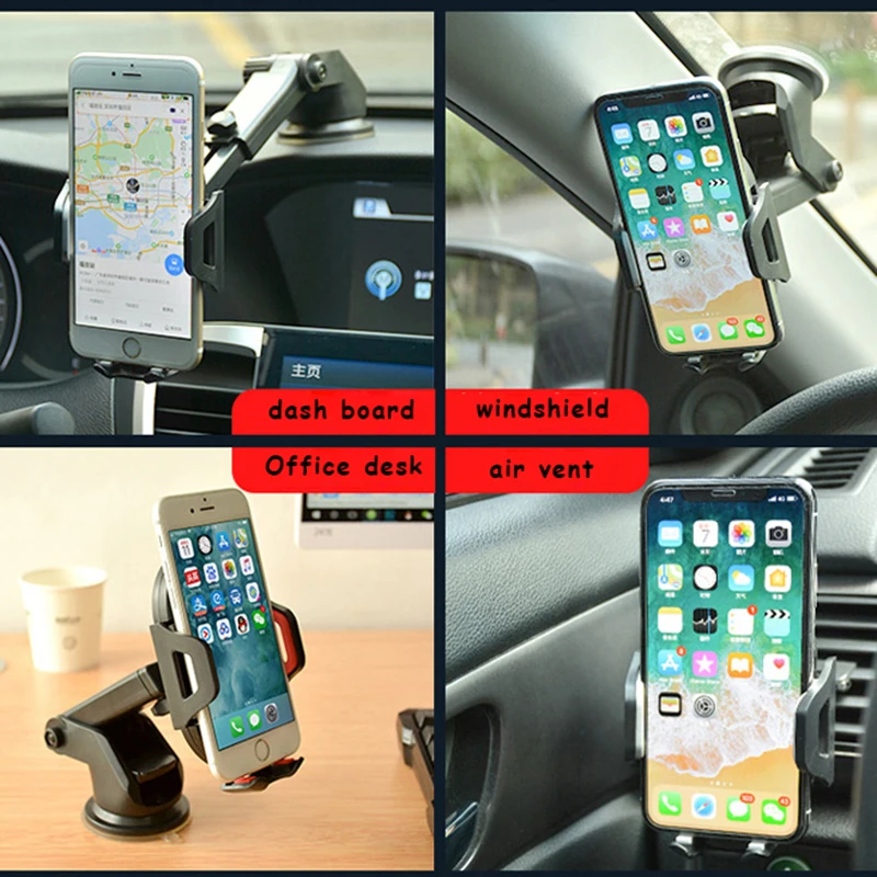 Универсальный автомобильный держатель для телефона для iPhone X 8 8 Plus, автомобильный держатель для телефона на вентиляционное отверстие, телескопическое крепление на лобовое стекло для samsung S8 Plus S7